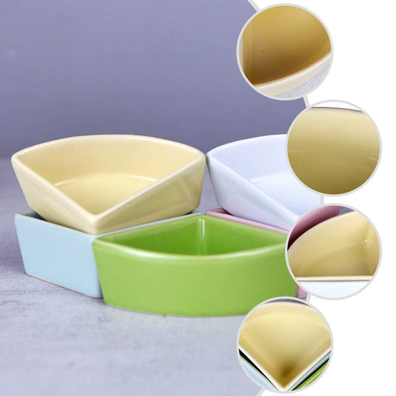 balacoo Hamster Feeding Bowl Ceramic Small Animal Food and Water Bowl for Hamster Guinea Pig Rat Gerbil (Yellow) - BeesActive Australia
