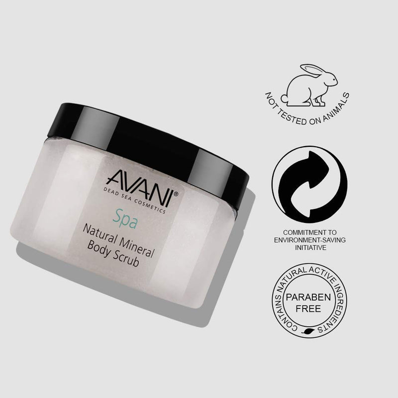 Avani Natural Mineral Body Scrub - Dead Sea Salt, Vitamin E, Jojoba, Sunflower, Sweet Almond - Exfoliating Formula for All Skin Types - Citrus/Vanilla Citrus & Vanilla - BeesActive Australia