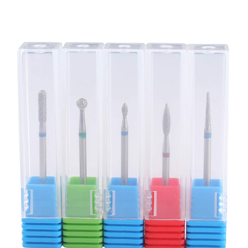 MZCMSL Russian Manicure Drill Bits, Cylinder/Ball/Flame/Needle Cuticle Bit,3/32 Shank Diamond Nail Drill Bit,5pcs Russian Cuticle Bits Set - BeesActive Australia