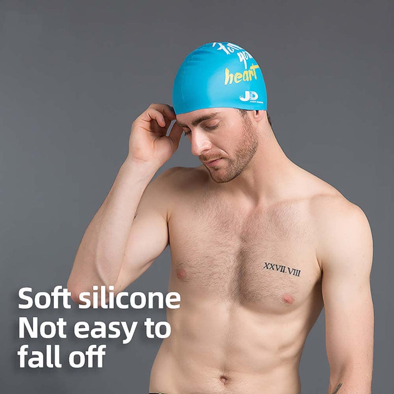 Silicone Swim Cap for Long Hair and Short Hair,3D Soft Stretchable Durable and Anti-Slip to Keep Your Hair Dry,Unisex Bathing Caps Easy to Put On and Off，Adult Swimming Cap Black/White/Red 9.06x7.87(in) - BeesActive Australia