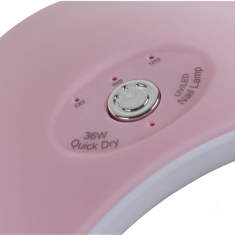 Tfscloin 36W UV LED Lamp Nail Dryer 12 Leds Gel Polish with 60s/120s Timer USB Connector Nail Art Tools for Home and Salon(Pink) Pink - BeesActive Australia