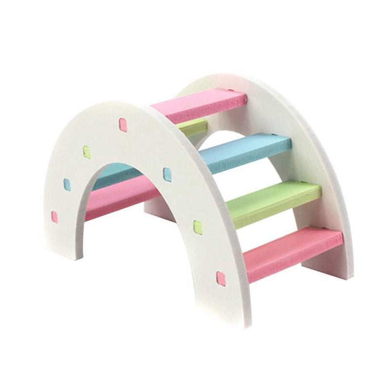 zswell Hamster Toys Wood Bridge Rainbow Climb Kit and Exercise Wheel Jogging Running Silent Spinner Hamster Flying Saucer Blue - BeesActive Australia