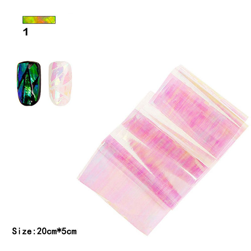 Warm Girl 12PC Explosion Models Symphony Irregular Broken Glass Nail Stickers Nail Aurora Platinum Paper Mirror Glass Paper 1 - BeesActive Australia