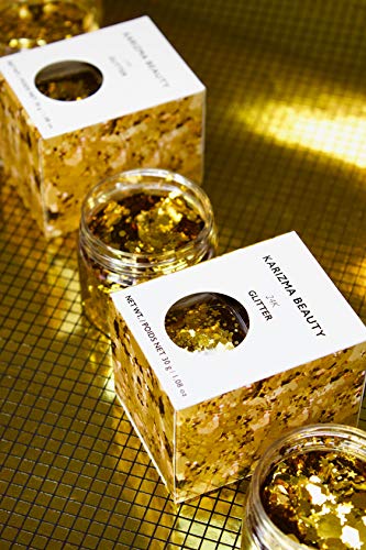Gold Rockstar Chunky Glitter ✮ Large 30g Jar KARIZMA BEAUTY ✮ Festival Glitter Cosmetic Face Body Hair Nails 24K Gold - BeesActive Australia