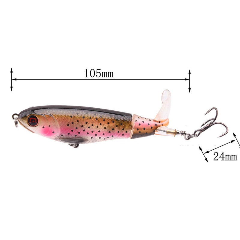 [AUSTRALIA] - LUYAYUER Fishing Topwater Lures 4.133inch / 0.6oz Fishing Lure Rotating Tail Bait for Seabass,Pike,Aspius,Black Bass WP03-10pcs 