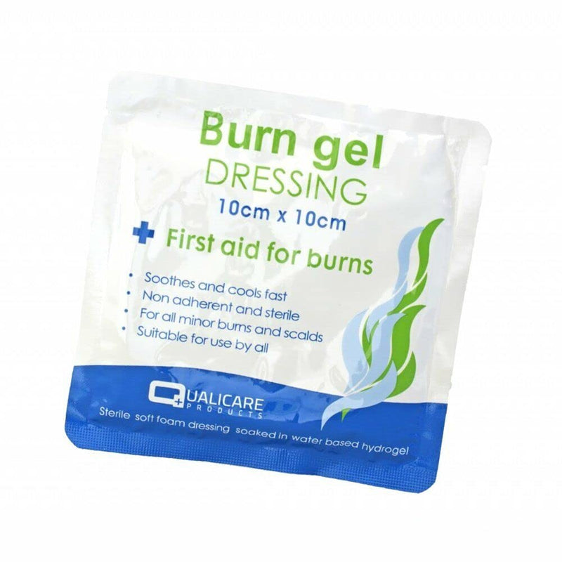 (BOX OF 10) First Aid Burn Gel Dressing 10cm x 10cm Medium Size - Emergency Burncare for Scolds & Burns - BeesActive Australia