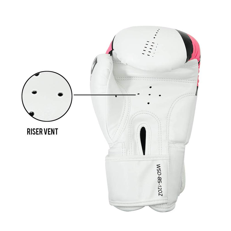 [AUSTRALIA] - Luwint Kids Boxing Gloves, Breathable Junior MMA Muay Thai Sparring Training Gloves, Junior Punching Mitts PINK WHITE 8oz 