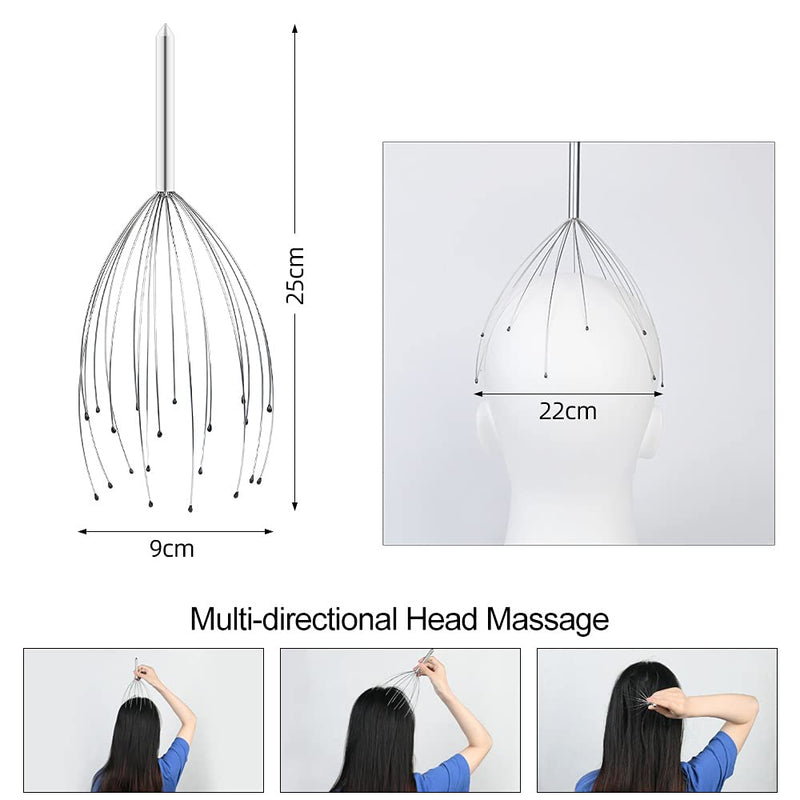 URAQT Head Massager Scalp Massage Scratcher Set 3 Pack, 20 Prongs Head Scratcher and Back Scratchers, Portable Tingler Massage for Deep Relaxation, Hair Stimulation and Body Stress Relax - BeesActive Australia