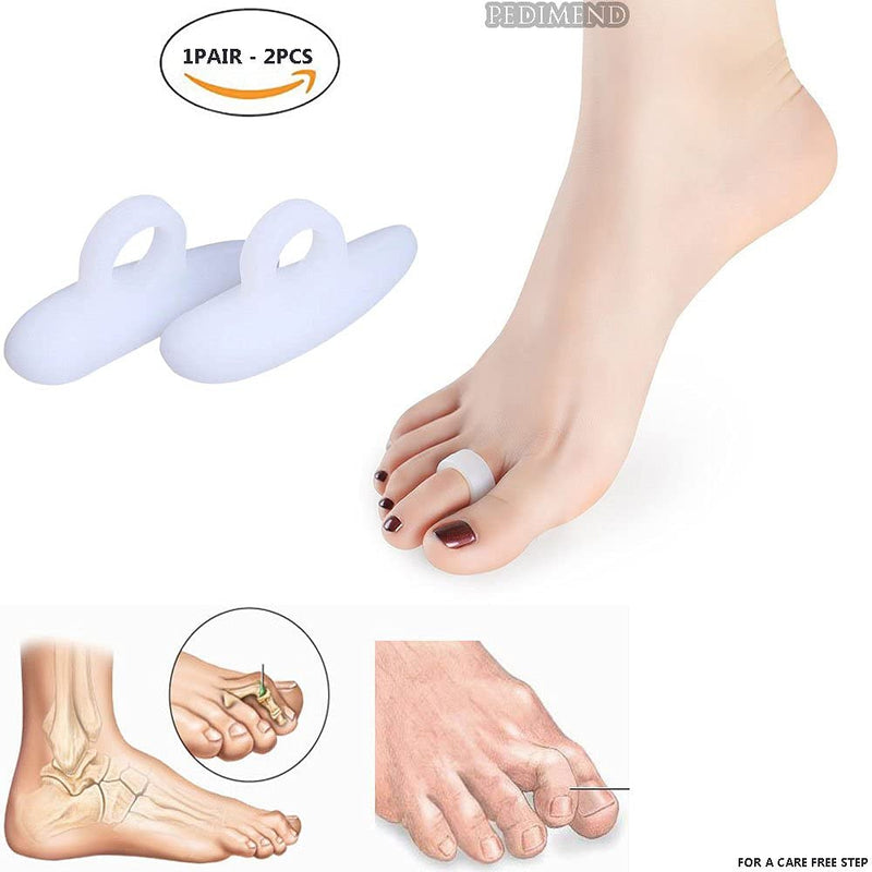 PEDIMEND™ Silicone Gel Hammer Toe Pads - Instantly Relieve Pressure on Bent Toes - Provide Relief from Painful Hammered, Claw Curling, Mallet or Hammertoes - For Men & Women - Foot Care (1PAIR - 2PCS) 1pair - 2pcs - BeesActive Australia