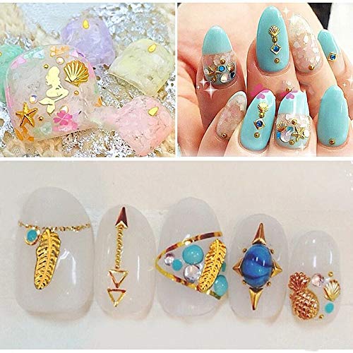 enForten 1 Box Seashell Starfish Mermaid 3D Decorations Ocean Nail Deco - BeesActive Australia