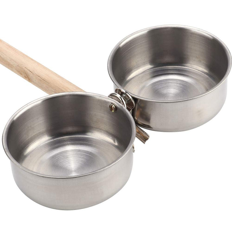 Bird Wood Stand Perch with Stainless Steel Food Water Feeding Bowl for Parrot Parakeet Cockatiel Cage Accessories B: Perch with 2 Feeder Bowls - BeesActive Australia