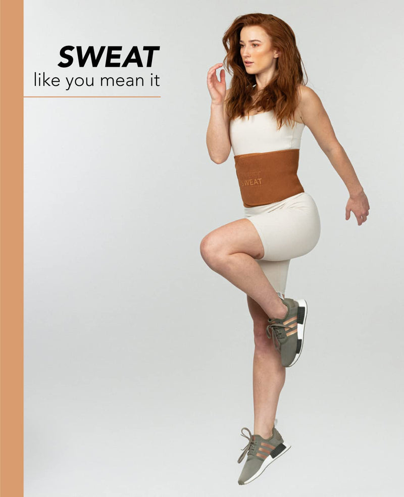 Sweet Sweat Toned Waist Trimmer for Women and Men - Premium Waist Trainer Belt to help 'Tone' your Stomach! Small Clay - BeesActive Australia