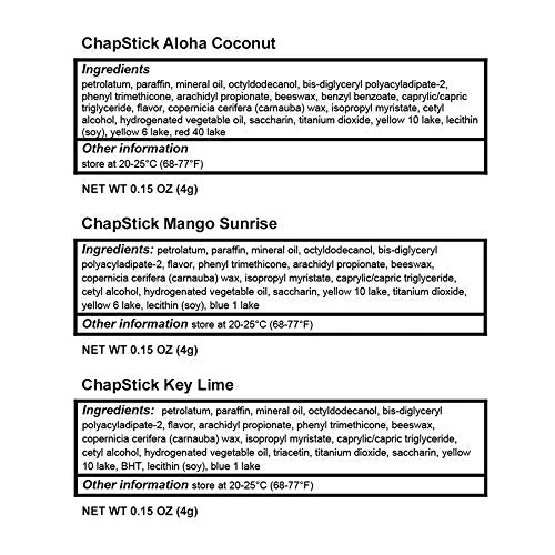 Chapstick Tropical Paradise Collection Lip Care, 0.15 Ounce, 3 Count - BeesActive Australia