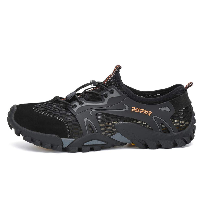 FLARUT Men's Sandals Barefoot Hiking Shoes Quick Dry Breathable Mesh Lightweight Outdoor Training Water Walking Shoes 10 B-black - BeesActive Australia