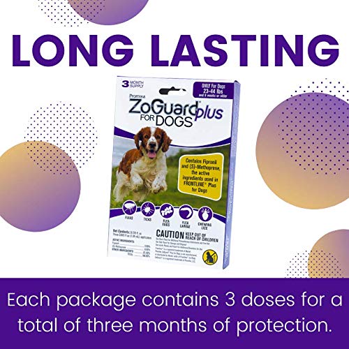 ZoGuard Plus Flea and Tick Prevention for Dogs (Medium - 23-44 lb) 3 Dose - BeesActive Australia
