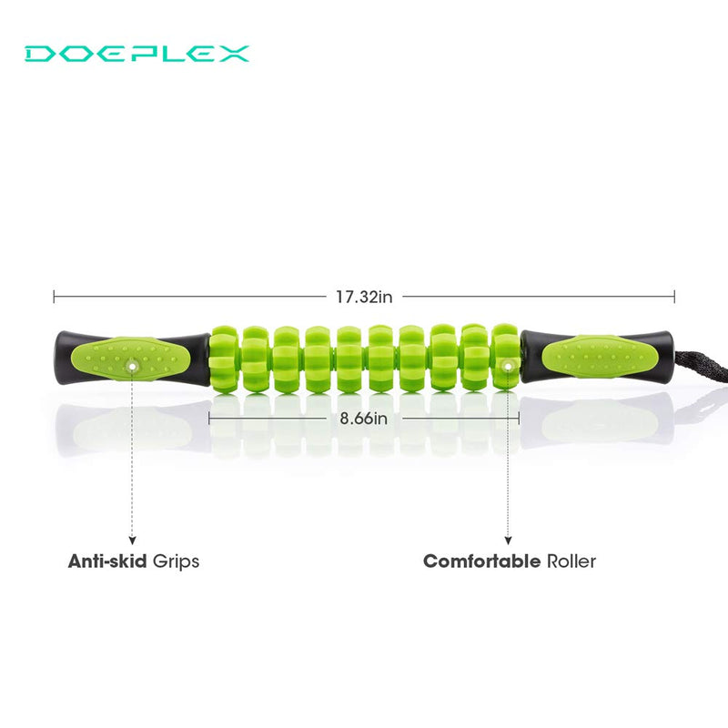 Doeplex Muscle Roller Massage Stick for Athletes, 17.5" Body Massager Soreness, Cramping Pain & Tightness Relief Helps Legs & Back Recovery Tools, Travel Size (Standard 17.5 inch) - BeesActive Australia