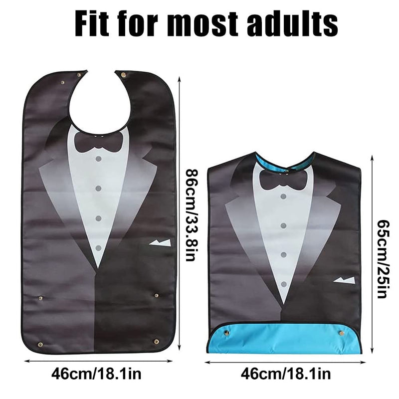 Bibs for Adult Funny, Suit Adult Bibs for Men Waterproof Bandana Elderly Bibs for Eating- 1 Pcs - BeesActive Australia