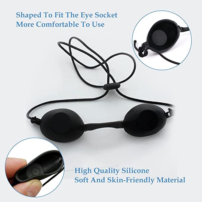 KARELLS Sunbed Goggles, Sunbed Eye Protection, Tanning Goggles for Sunbeds, Tanning Goggles, Silicone Sunbed Goggles, Solarium Glasses, Safety Tanning Goggles, for IPL UV Infrared Rays Therapy Black 4 Pcs - BeesActive Australia