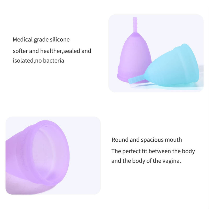 PATILWON Menstrual Cups 2 Pack Period Cup, with Micro-Wave Oven Box Holder Purple&pink Large - BeesActive Australia