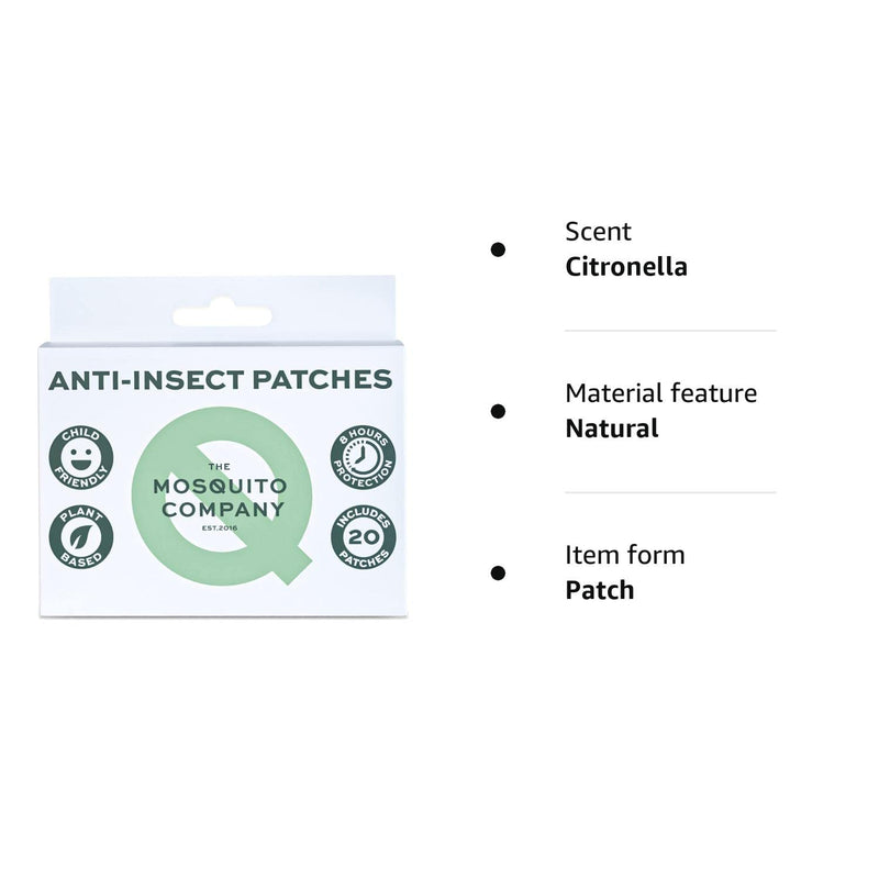The Mosquito Company, Anti Insect Patches, Mosquito, Midge Repellent, Natural Child Safe Protection, 8 hrs Protection - BeesActive Australia