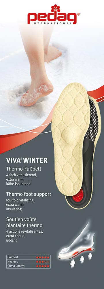 Pedag Viva Winter | Insulating Insoles | Made in Germany | Heel Cushion, Longitudinal & Metatarsal Arch Support | Boost Warmth & Comfort | 1 Pair | Women US 12/ Men 9/ EU 42 US W12/M9/EU 42 - BeesActive Australia