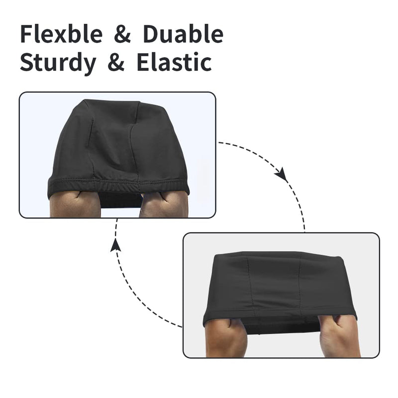 2pcs Elastic Swim Caps for Both Women & Men & Kids & Fabric Durable Non-Slip Swimming Pool Cap Elastic Swim Cap for Long and Short Hair Black&Rose Red - BeesActive Australia