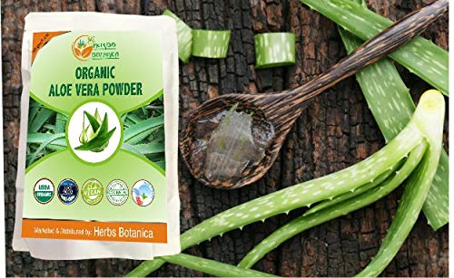 Herbs Botanica Aloe Vera Powder Organic Powder for Hair Growth Root Ayurvedic Dried Aloe Vera Powder 5.3oz | 150g Pack | Aloe Barbadensis | Vegan | GMP Certified | NO GMO - BeesActive Australia