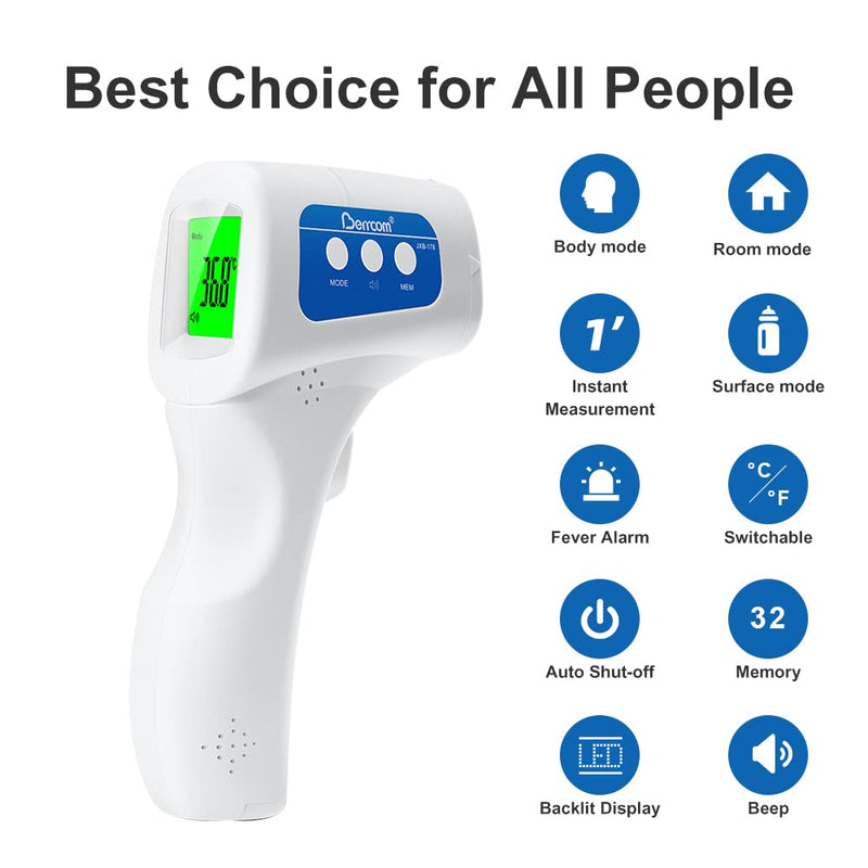 Berrcom Non Contact Infrared Thermometer JXB-178 Medical Grade for Baby Kids with High Temperature Alarm and Instant Accurate Reading - BeesActive Australia