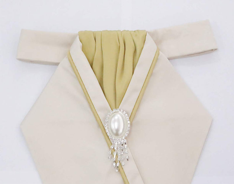 [AUSTRALIA] - HR Farm Womens Dressage Riding Stock Tie Cream/Gold 