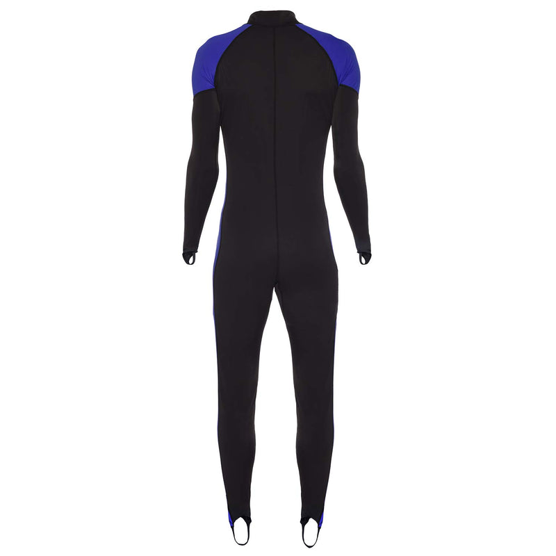 [AUSTRALIA] - Ivation Men's Full Body Wetsuit Sport Skin for Running, Exercising, Diving, Snorkeling, Swimming & Water Sports Black/Blue Small 