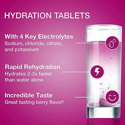 Hydralyte Electrolytes Tablets - Berry | 80 Tablets | Prevents & Relieves Dehydration | Rehydrates Faster Than Water | Vegan, Gluten Free Free - BeesActive Australia