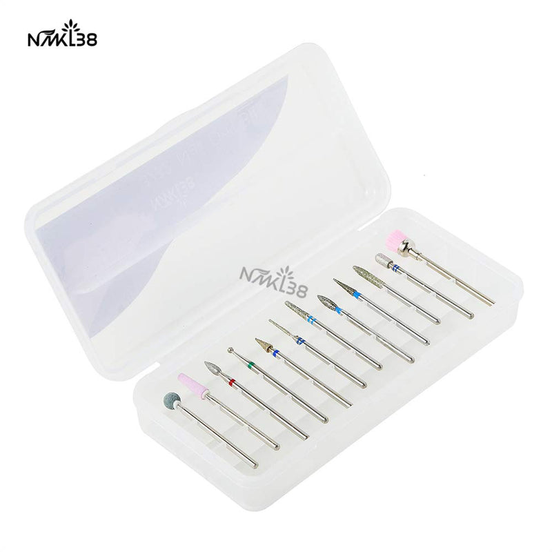 NMKL38 12PCS Nail Drill Bits Cuticle Cleaner Dust Drill Brush Rotary Polishing Buffing File Burrs for Nail Salon Manicure Pedicure Tools SET 2 - BeesActive Australia