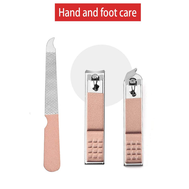 Outtmer Professional stainless steel manicure and beauty set, Nail Art Manicure and toenail tool set, beauty manicure and nail file tool set, stainless steel nail clipper set 7pcs (Rose Gold) - BeesActive Australia