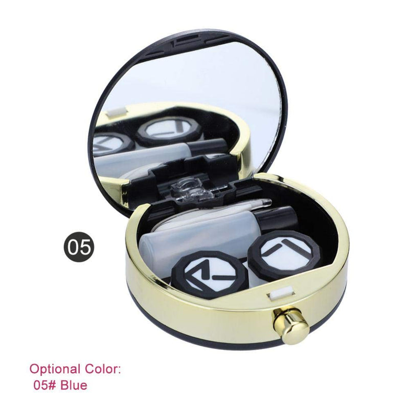 Mini Stylish Simple Contact Lens Box Set Contact Lenses Case Mini Contact Lens Eye Care Lenses Case Set Kit for Travel, Home (Blue) Black - BeesActive Australia