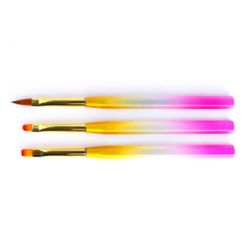 SILPECWEE 1Pc Acrylic Nail Art Brush Set Gradient Handle UV Gel Builder Make Up Nail Drawing Flower Pen Manicure DIY Tools NO1 - BeesActive Australia