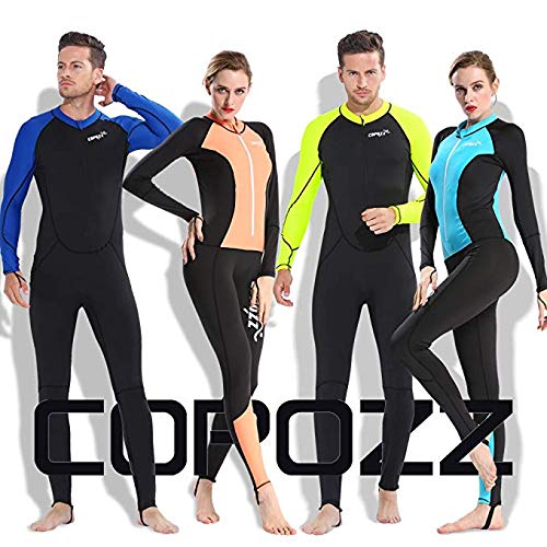 COPOZZ Diving Skin, Men Women Youth Thin Wetsuit Rash Guard- Full Body UV Protection - for Diving Snorkeling Surfing Spearfishing Sport Skin Black Medium - BeesActive Australia