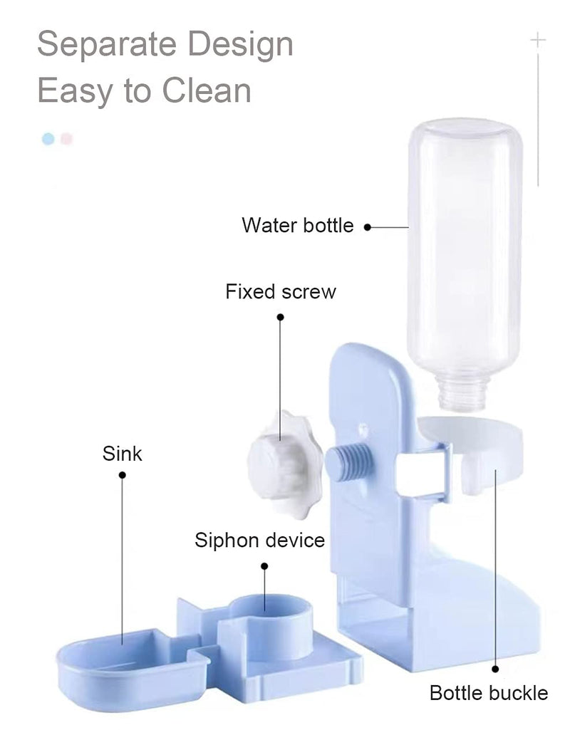 Mcgogo Rabbit Water Bottle, Guinea Pig Water Bottle,17oz Hanging Fountain Automatic Dispenser No Drip Water Bowl for cage Blue - BeesActive Australia