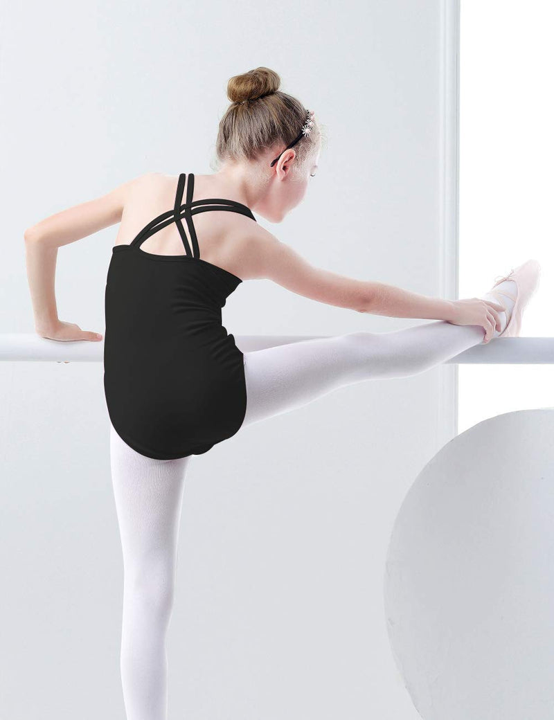 HiDance Ballet Leotards,Cotton Camisole Ballet Leotards for Girls/Toddlers/Kids,Double Strap Gymnastics and Ballet Dancewear Black 6XL(13-14 Years) - BeesActive Australia