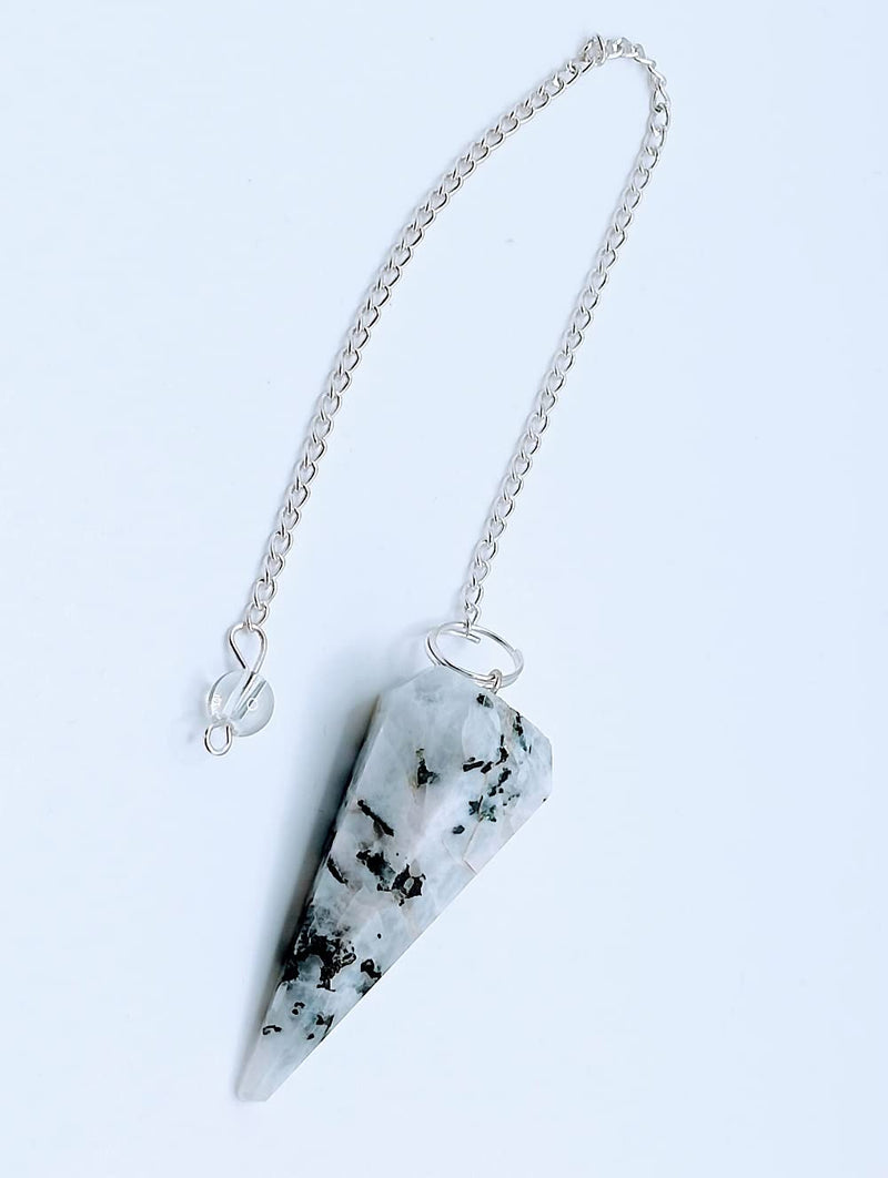 Dowsing Pendulum Healing Crystals Orgonite Crystal Point Scrying Dowser 100% Genuine Gemstone Crystal Pendulum Handcrafted Healing Crystal Gifts,Witchcraft Supplies (White Rainbow Moonstone) White Rainbow Moonstone - BeesActive Australia