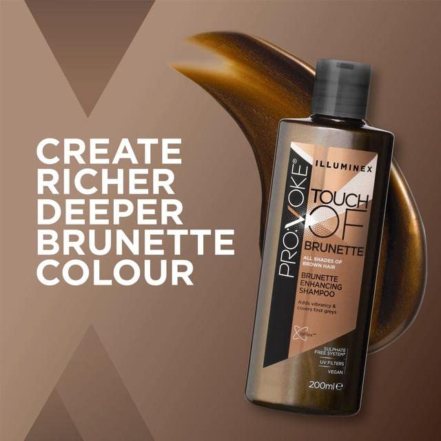 PROVOKE Illuminex Touch Of Brunette Enhancing Shampoo and Conditioner Duo Pack 200ml, Adds Vibrancy & Covers First Greys For Brunette Hair - BeesActive Australia