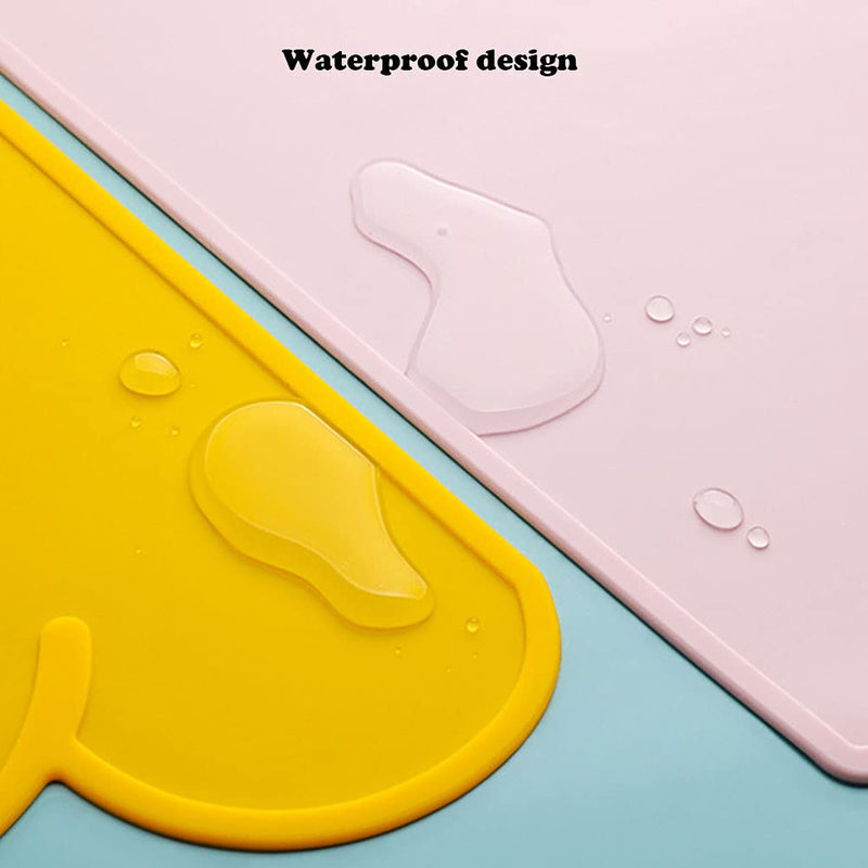 Love Dream Silicone Pet Feeding Food Mat Dog Cat Placemat Mat with Raised Edge, Anti-Slip Waterproof Pet Bowl Mats Pet Food Tray Light Green - BeesActive Australia