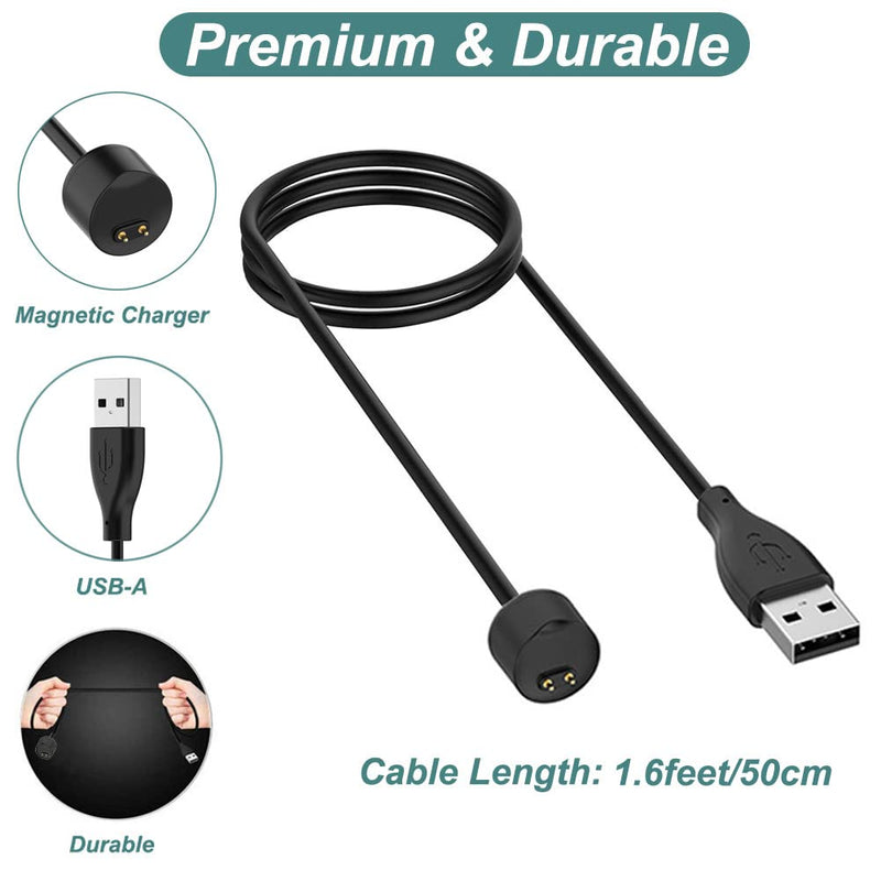 Kissmart Charger Compatible with Amazfit Band 5, Xiaomi Mi Band 6/5, Replacement USB Magnetic Charging Cable Cord Accessories for Mi Band 6/5, Amazfit Band 5 Fitness Tracker [2Pack - 1.6ft/50cm] - BeesActive Australia