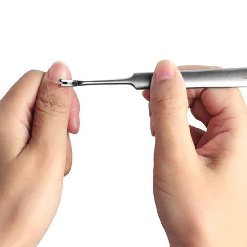 Professional Stainless Steel Cuticle Pusher Trimmer Remover Dead Skin Hangnails Nails Cleaner Scissors Remover Nipper Clipper/Nail Art Manicure Tool for Adult, Silver - BeesActive Australia