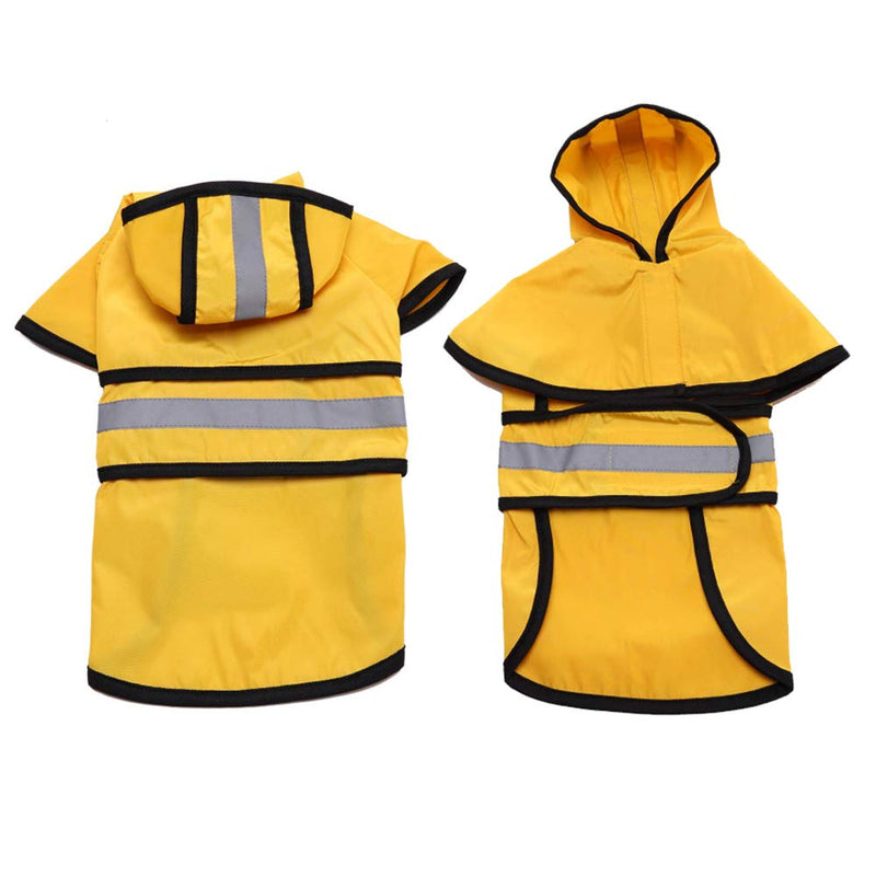 Lifeunion Dog Reflective Raincoat with Hood Harness Hole, Waterproof Slicker Poncho for Small Medium Dogs and Puppies Large Yellow - BeesActive Australia