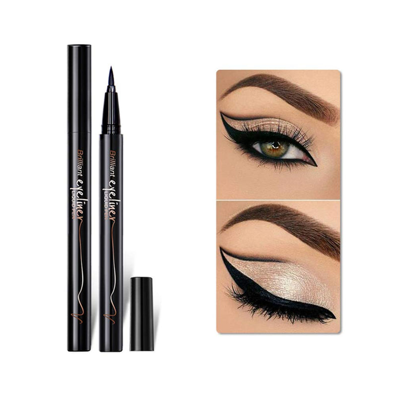 Music Flower Black Liquid Eyeliner Pen 24H Long-lasting Tearproof Super Waterproof Quick-Dry Eyes Makeup - BeesActive Australia