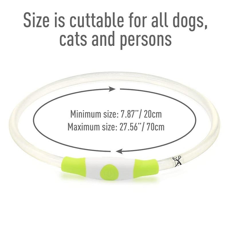 Colaseeme LED Dog Collar Light Up Dog Collars 1 Count USB Rechargeable TPU Glow Safety Basic Dog Collars for Large Medium Small Dogs Green - BeesActive Australia