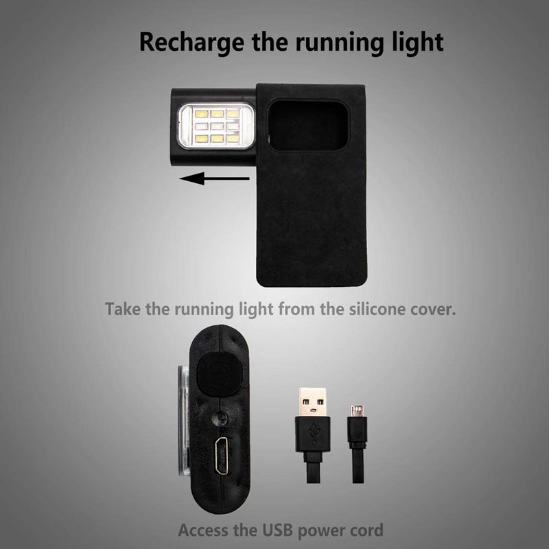 GOANDO Running Lights Safety Jogging LED Light for Runners and Joggers High Visibility Reflective Running Gear with USB Charging Line and Strong Magnetic Clip for Night Running Walking Camping Hiking - BeesActive Australia