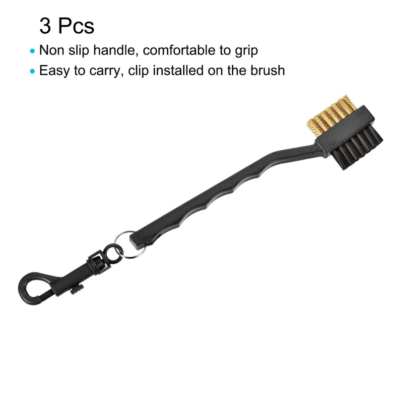 MECCANIXITY Golf Club Brush Double Sided Cleaning Groove Cleaner with Clip Black - BeesActive Australia