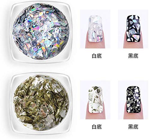 WOIWO 6 Boxes Irregular Nail Art Glitter Ice Mylar Shell Foil Slice Sequins, Nail Art Decoration Tools - BeesActive Australia