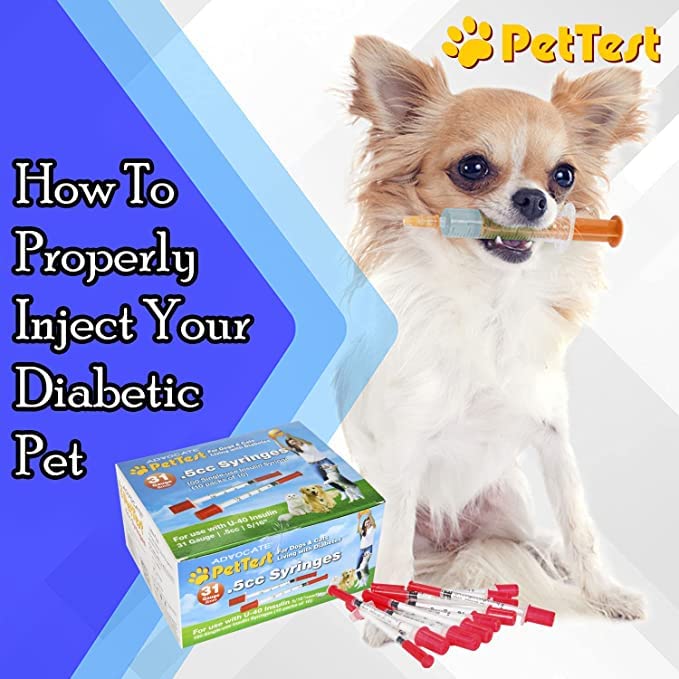 Advocate PetTest U-40 Pet Insulin Syringes Thin 31G 1/2CC, 0.5cc 5/16" for Dogs and Cats 100-Pack 0.5 cc (1/2 cc) 100 pack - BeesActive Australia